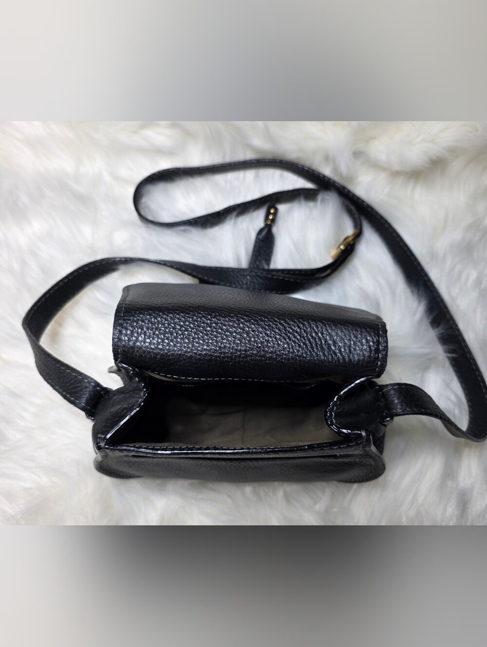 Chloé Marcie Small saddle bag in Black grained leather - Picture 5 of 14